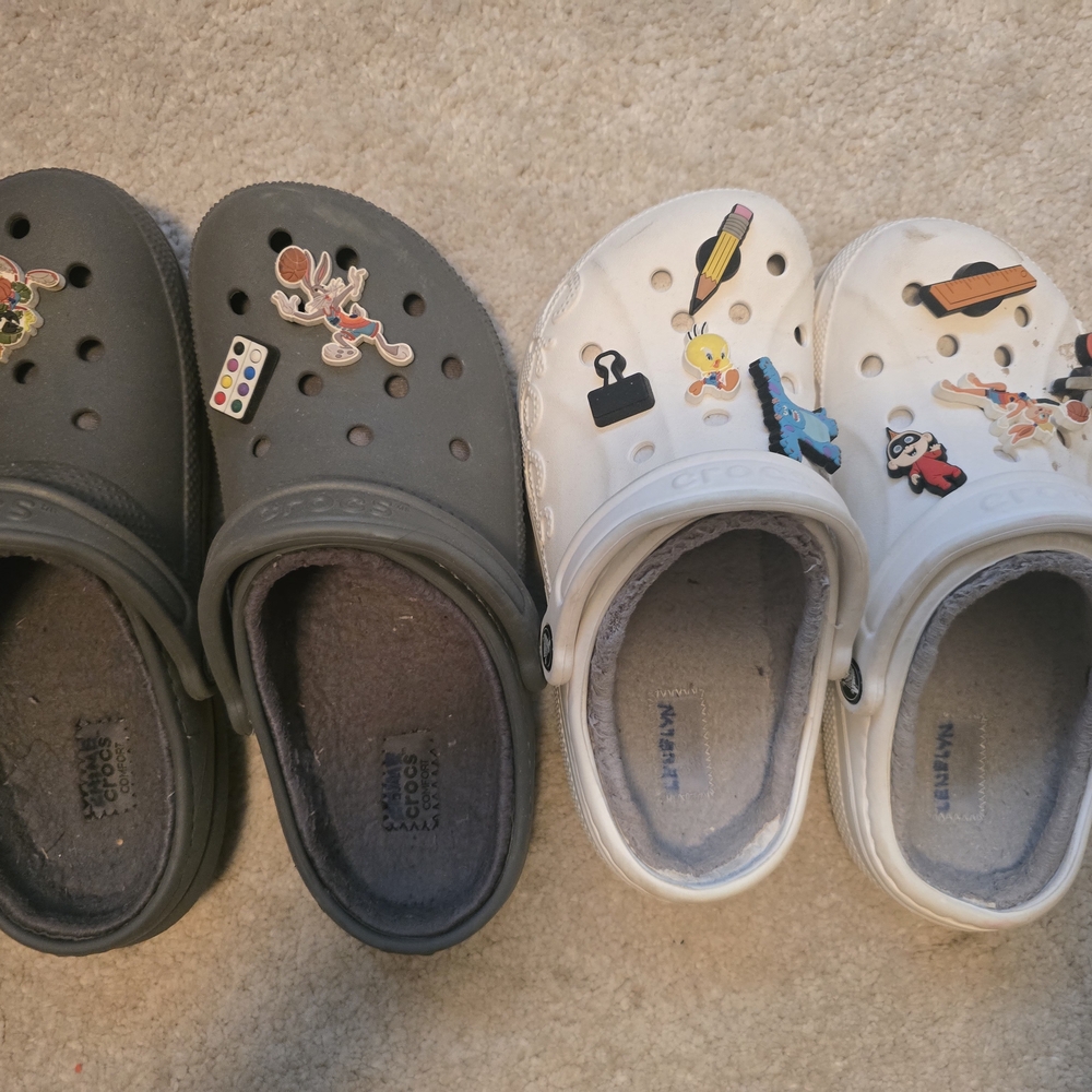 Crocs  Clogs - Gray and White
